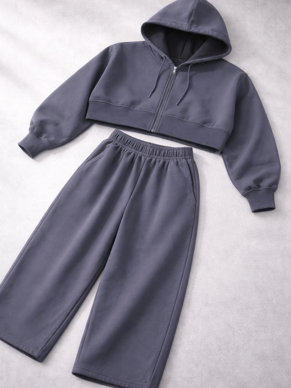 Wide Leg Drawstring Sweatpants - Gray - Picture 13 of 14
